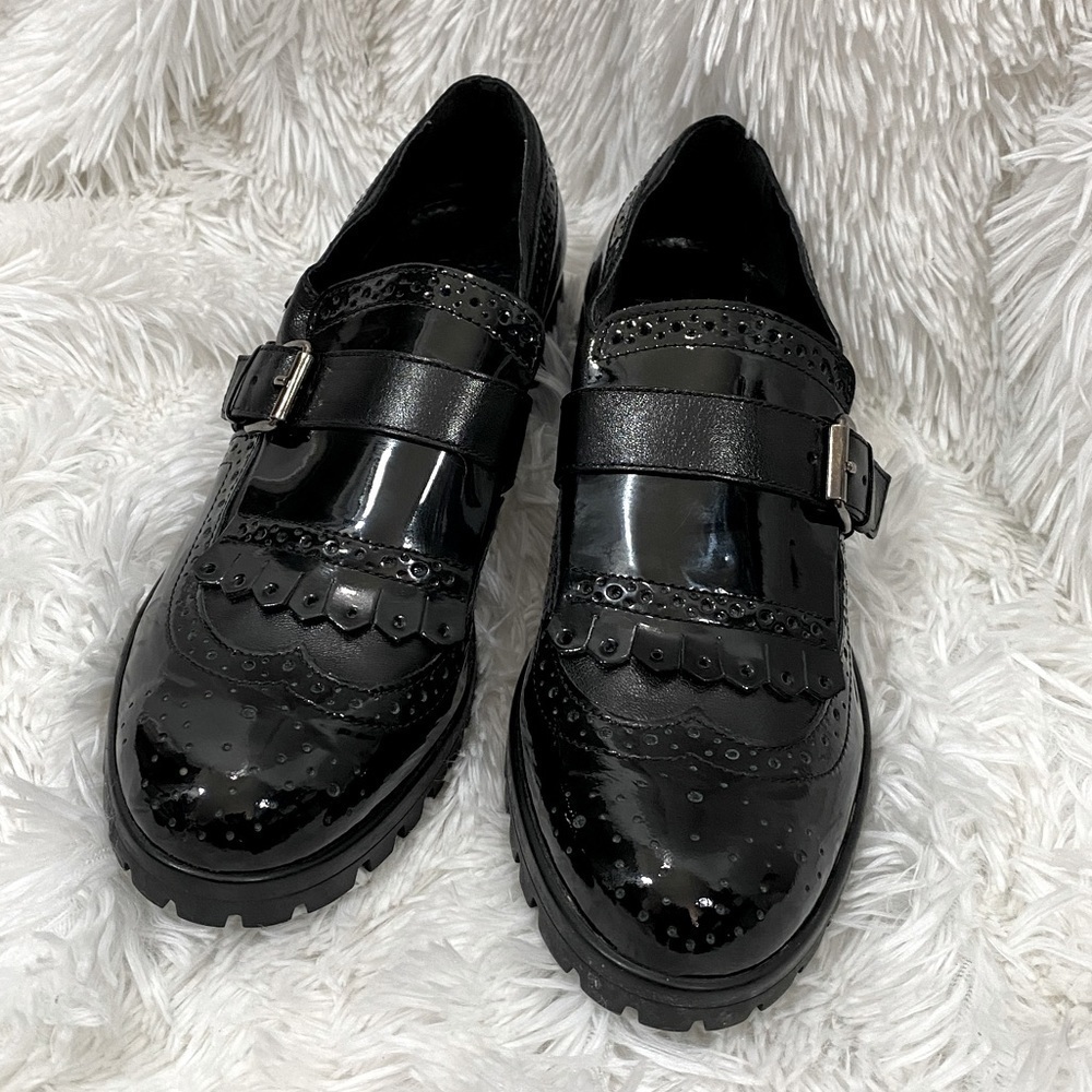 Bertie established 1974 patent leather chunky loafers size 37